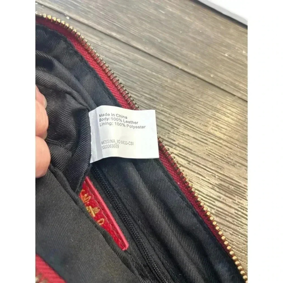 VTG Elliott Lucca Red Leather Zips Crossbody Messenger Bag Handbag Purse - Picture 7 of 7